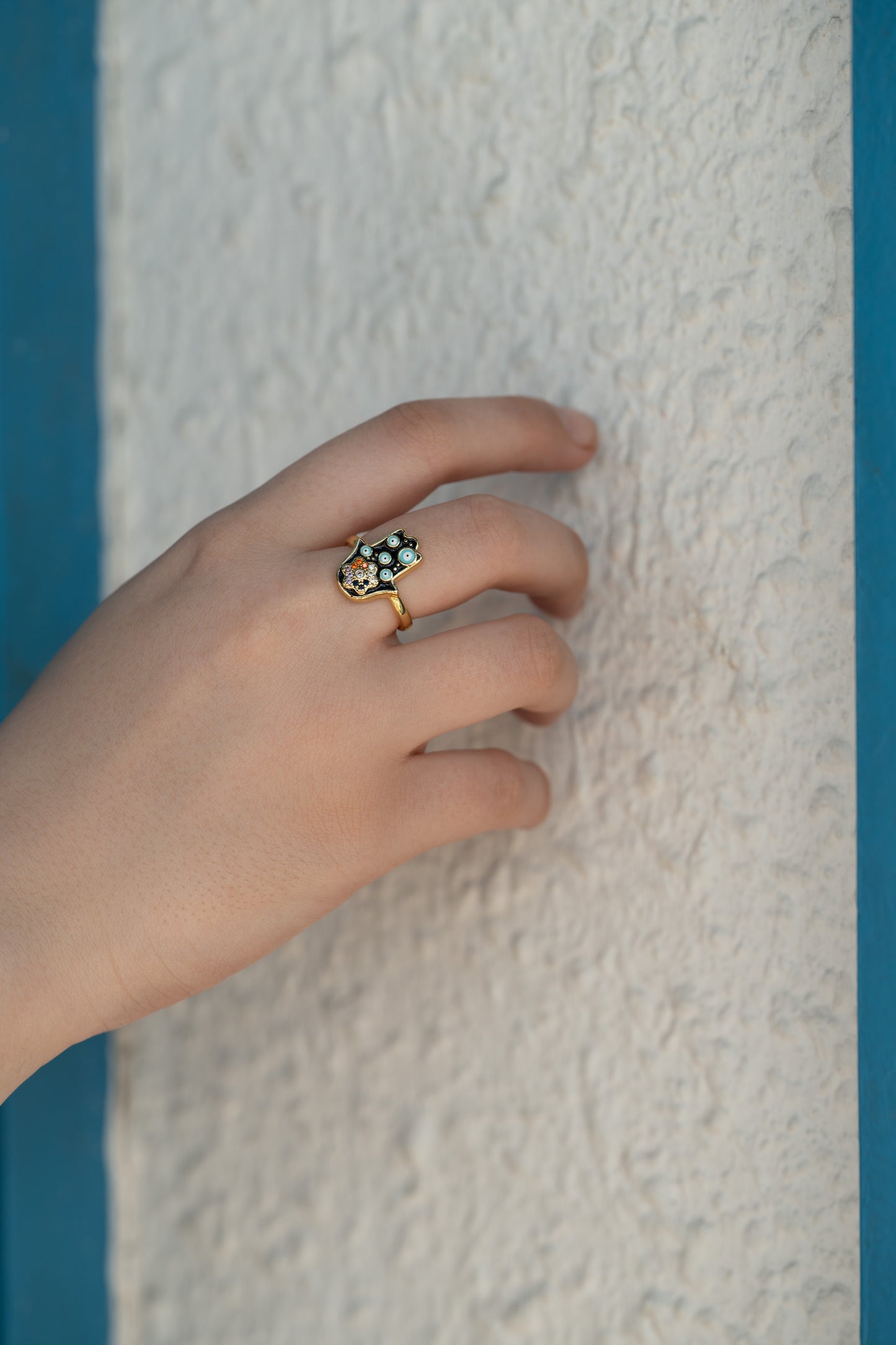 Hamsa Evil Eye Ring