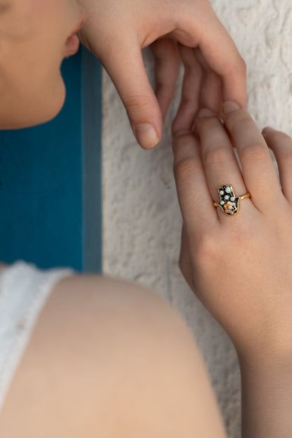 Hamsa Evil Eye Ring